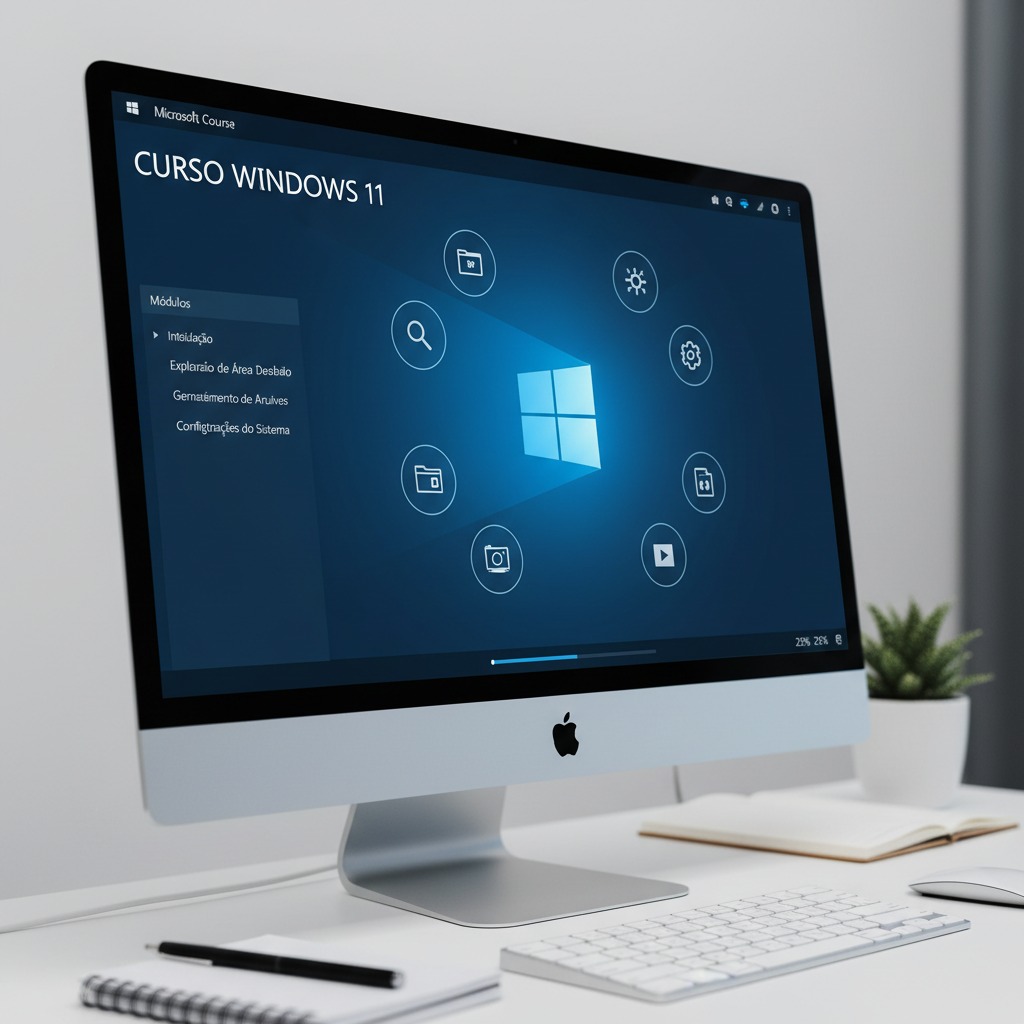curso do windows,  com a logo do windows